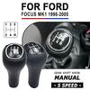 For Ford Focus MK1 1998-2005 5 Speed MT Car Gear Shift Knob Shifter Lever Stick Manual Gear Shifter Leather Pen POMO Spare Parts