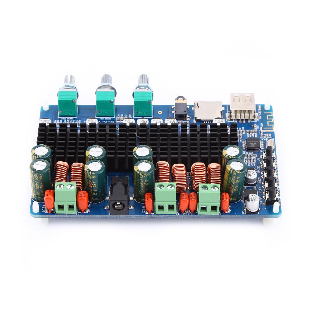Digital 2.1 Channel Amplifier Board Bluetooth USB TF Input 50W+50W Stereo 100W Subwoofer Output