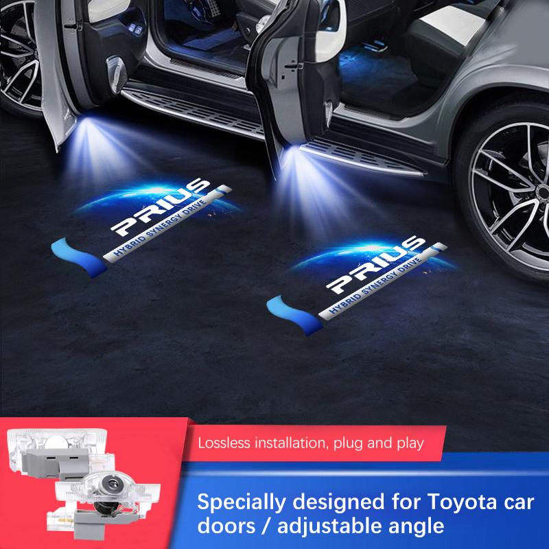 2PCS Led Car Door Logo Light HD Laser Welcome Lamp For Toyota Prius 20 40 30 50 XW20 XW30 XW50 2003-2023 2018 2011 2022