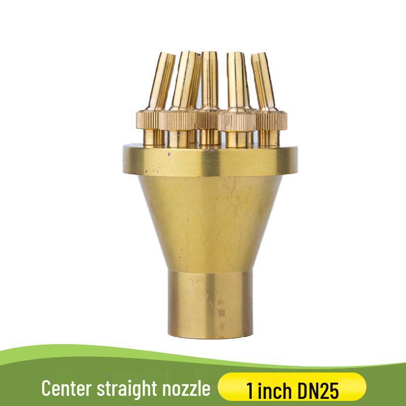 Central Upward Pure Copper Fountain Nozzle: Multi-Layer Flower Column, Mushroom, Cedar, Fan Geiser for Hotels