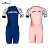 DIVESAIL Kids Short Sleeve Rash Guard One Piece Swimsuit Girls Quick Dry Sun Protection Swimming Beach Snorkeling