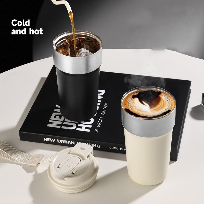 JUSTINLAU 17oz Coffee Cup Stainless Steel Double-layer Vacuum Thermos Insulated Coffee Bottles Keep Hot and Cold Portable Travel
