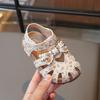 Sommer Neue Kinderschuhe Echte Anti-Rutsch-Baotou-Sandalen für Mädchen PU Klettverschluss Anti-Rutsch-Gummi