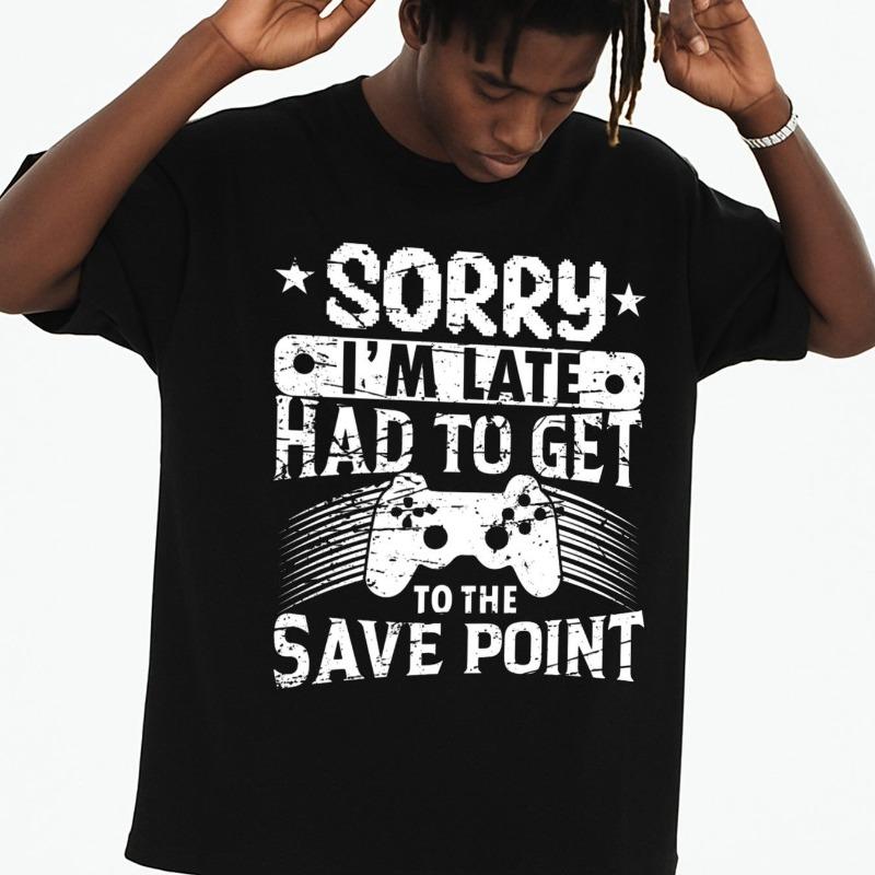 

European sizes Save Point Gamer Tee Men s T Shirt Black Elegantly Summer Cool Shirts, Funny Shirts, Comfortable Fit for Summer Casual Daily Wear S чёрный