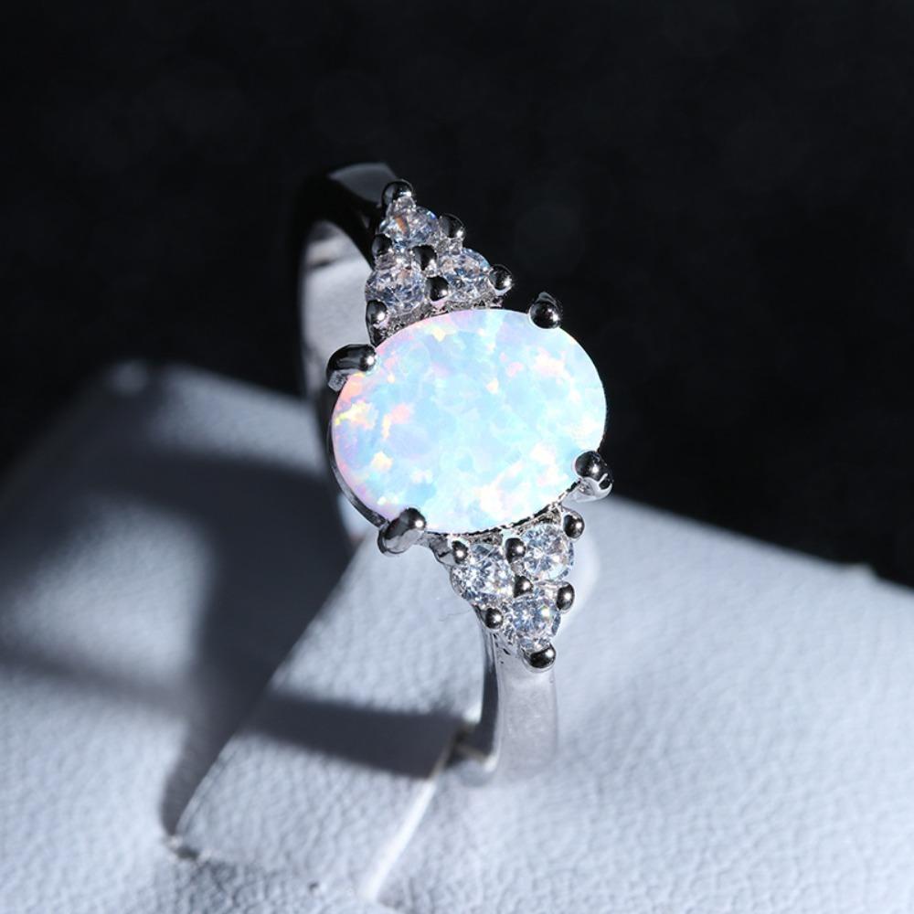 Luxury Opal Rings, Jewelry European and American Couple Rings, Fashion Jewelry Gemstone Rings for Women