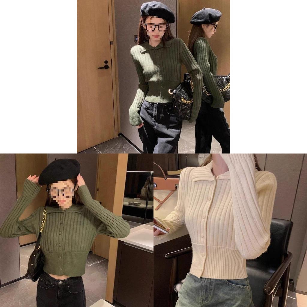 Short Knit Cardigan For Women With Wool And Ice Silk Fabric For Autumn Winter Fashion