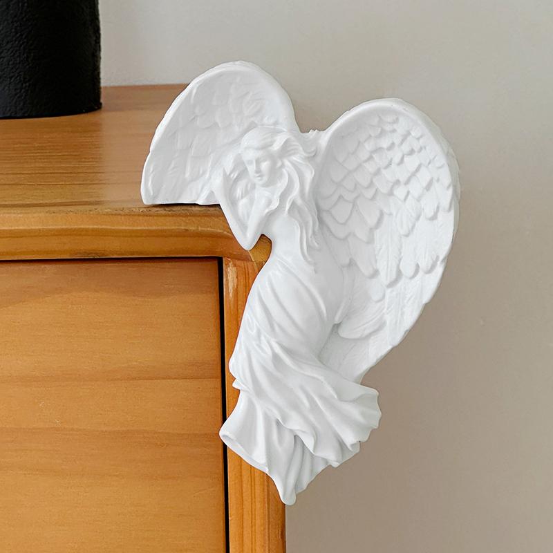 1 Pair of 3D Creative Relief Angel Door Frame Decoration Wedding Background Wall Tv Decoration Switch Sticker Decoration