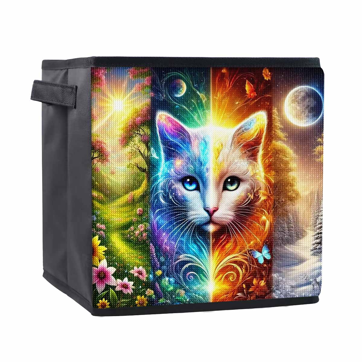 

Divine Cat 5D Diamond Painting Storage Basket Full Round Drill Mosaic Diamond Embroidery Cross Stitch Kits Home Decor Home Decor 25cmx25cm