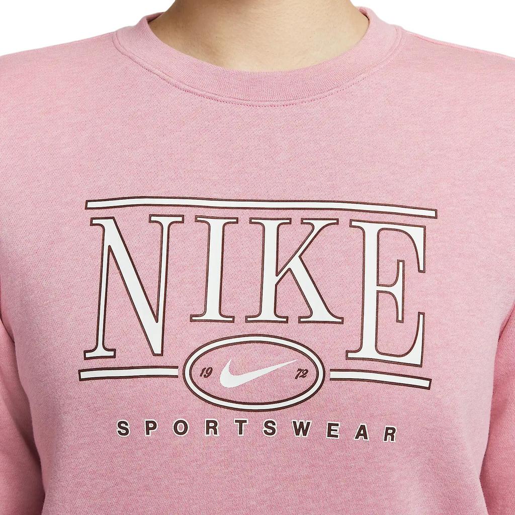 New Nike Sportswear Club SS25 Sweatshirt Women's Elemental Pink/Heather HJ0981-699