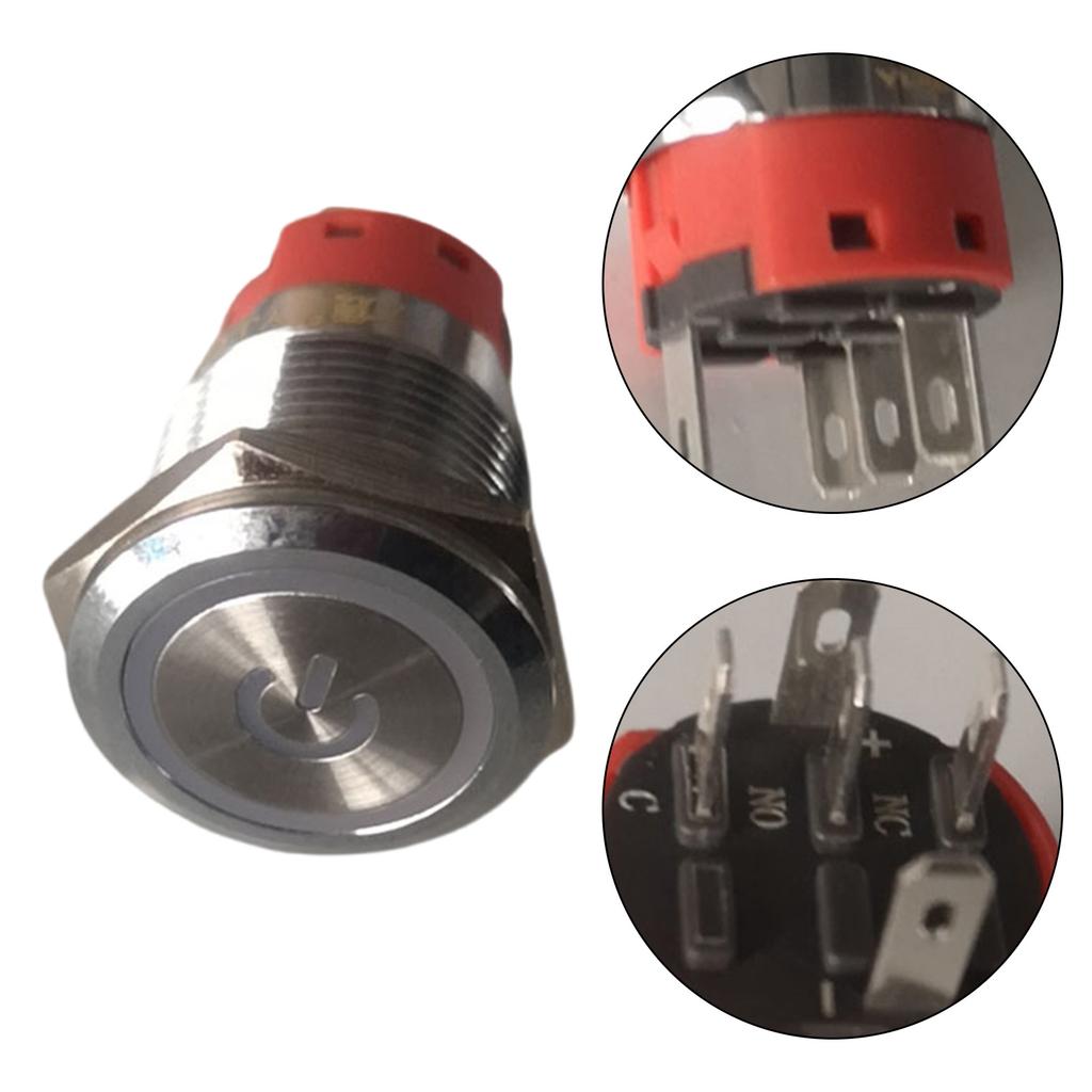 Wasserdichte Metall-Drucktaster Verriegelungsdesigns LED-Licht Mehrere Spannungen 5 220V für Motor Industrieanlagen
