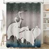 Deluxe White Egret Shower Curtain Unique Bath Decor for Home Decoration Soft Fabric Waterproof Printing Bathroom Rug Cover Set