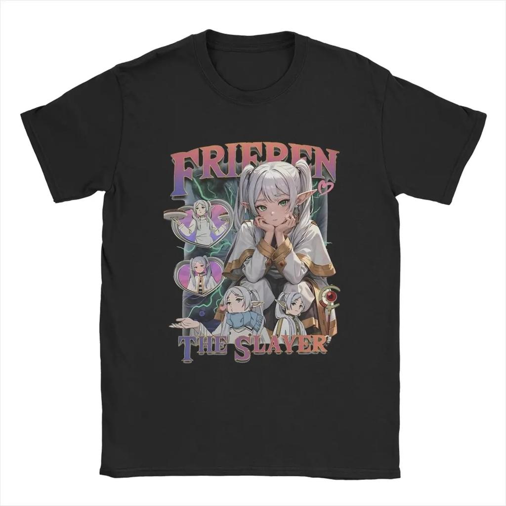 2025 new model Men Frieren At The Funeral Anime T Shirts Characters Fern 100 Cotton merch Novelty Short Sleeve Crewneck Tee Plu