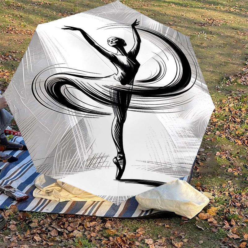 1PC Ballet Dancer Umbrella-8-Rib Reinforced, Automatic Open, Lightweight & Durable, Cute Fashion Accessory for Outdoor-Y0319