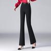 Women's Plus Size Micro-Flare Elastic Waist Trousers: Slimming, Casual Long Pants for Spring and Summer
