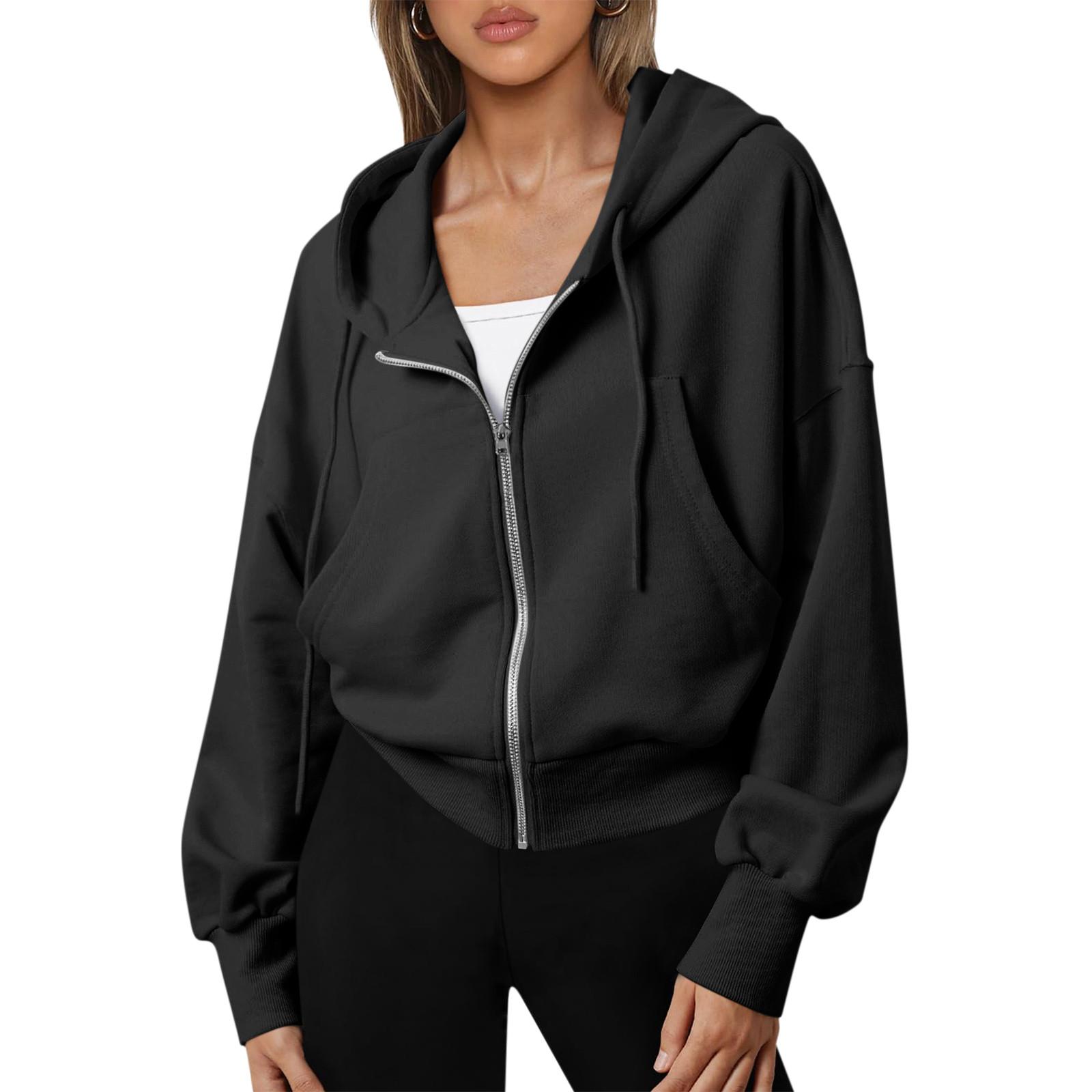 

Женский осенне-зимний повседневный корсет на молнии с капюшоном, свободный пуловер для йоги с талией 4/3 для больших мальчиков, повседневный пуловер для йоги с длинными рукавами XXL чёрный