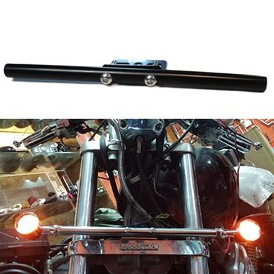 Motorradblinker-Halterstange Verlagerung 275mm Custom Dress-up Universal (Schwarz)