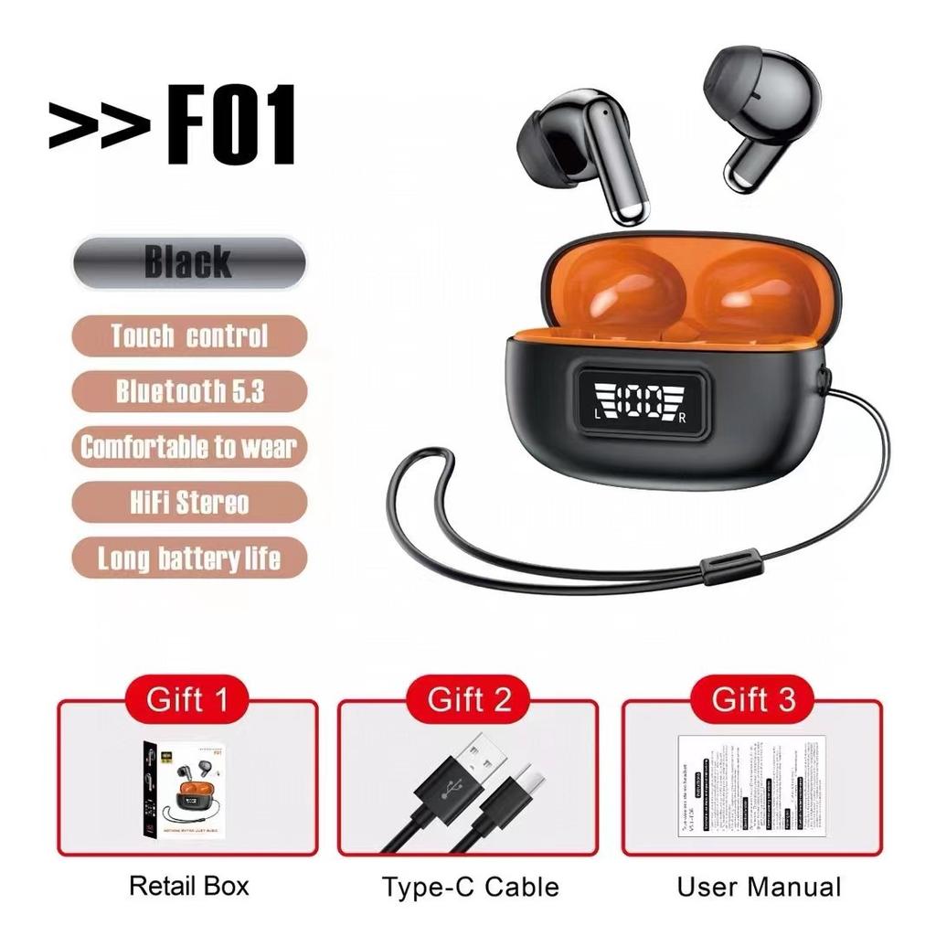 In-ear Digital Display Wireless Bluetooth Headset ENC Noise Reduction Multi-function Waterproof TWS Subwoofer Headset