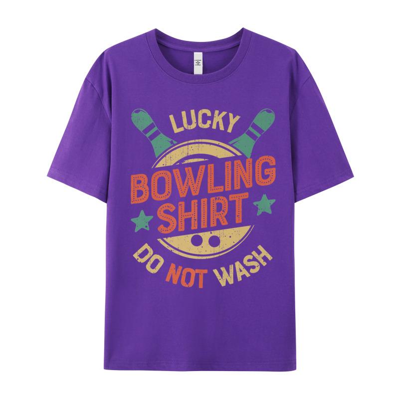 Lucky Bowling Shirt Do Not Loose Unisexs Tshirts Round Collar Short Sleeve 100 Cotton Fabric Tees Normal Tshirts