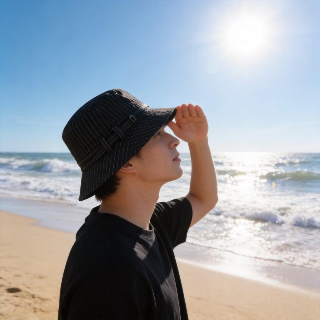 Summer Striped Fisherman Hat With Sun Protection And Foldable Design For Casual Outdoor Wear