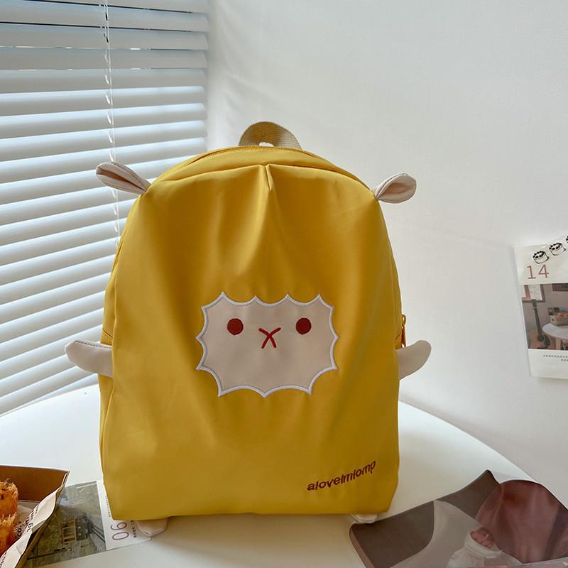 Adorable Cartoon Backpack For Kids Large Capacity Canvas Bag For School Use