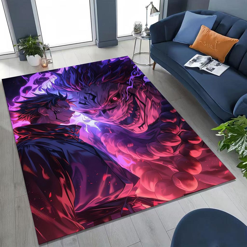 Anime Jujutsu Kaisen Yuji Satoru Kreskówkowy Dywanik do Sypialni Salonu Sofy Dekoracja Domu Wycieraczka, Duża Mata Podłogowa Antypoślizgowa do Zabawy dla Dzieci