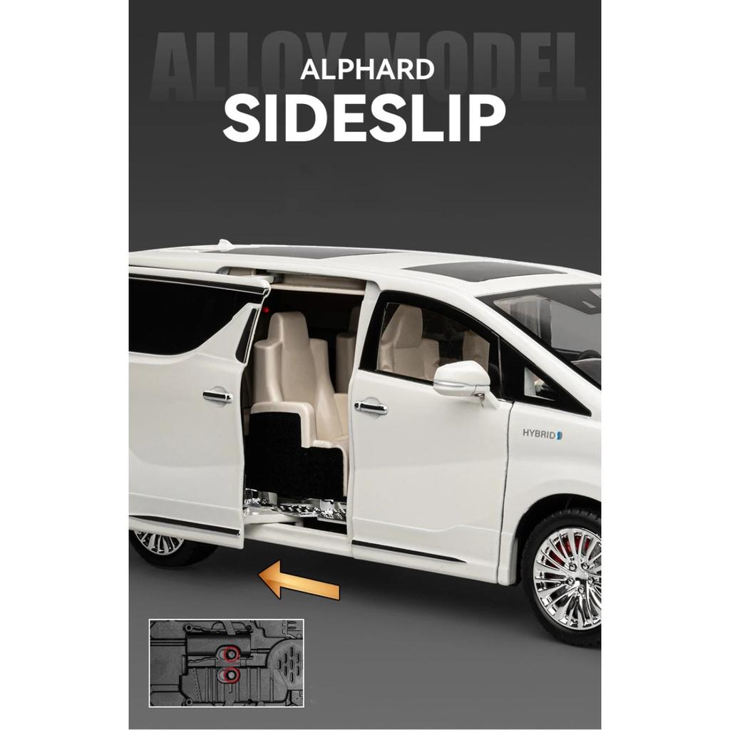 1/18 Toyota Alphard MPV Alloy Die Cast Toy Car Model Sound and Light Children's Toy Collectibles Birthday Gift