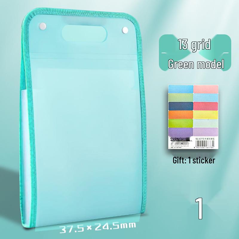 A4 Handheld Accordion Test Paper Storage Bag for Students - Large Capacity