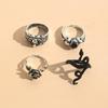 1Set  Creative Punk Poker Joker Rings For Men Retro Personality Goth Skeleton Couple Rings Jewelry Accessories Gifts