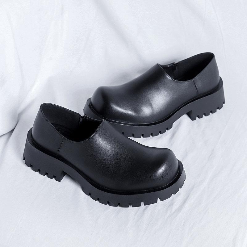 Lässige Designer Damen Herren Dicke Plateau Formelle Schuhe Runde Zehe Slipper Leder Freizeitschuhe Herrenschuhe Große Größe 36-44