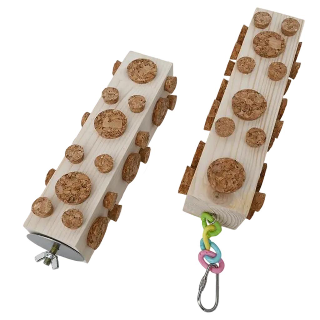 Bird Chew Toys Cork Stopper Toy Wood Foraging Toys Fun For Parrots Macaws Small Parakeets Conures Budgies Cockatiel