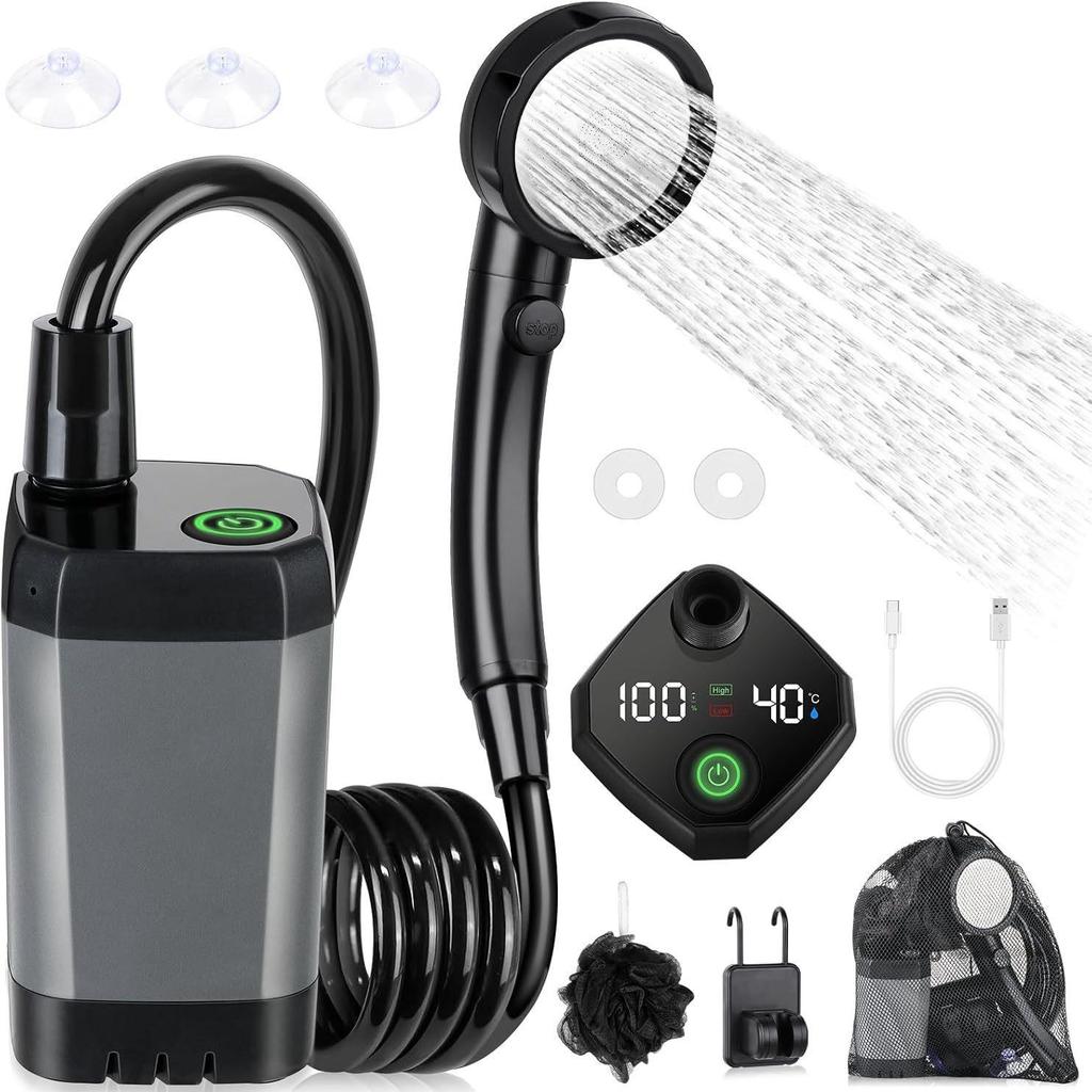 Portable Self-Priming Outdoor Shower Pump with Shower Head for Dorms and Rural Homes