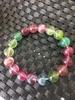 Colorful Natural Tourmaline Multi-Strand Bracelet - Rainbow Watermelon Ice Cream Macaron Design