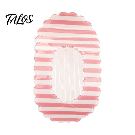 Floral Print Hair Claw for Women, Transparent Acrylic Clip with Anti-Slip Dense Teeth, Lace Wavy Outline Stable Grip Back Head Half-Tied Updo