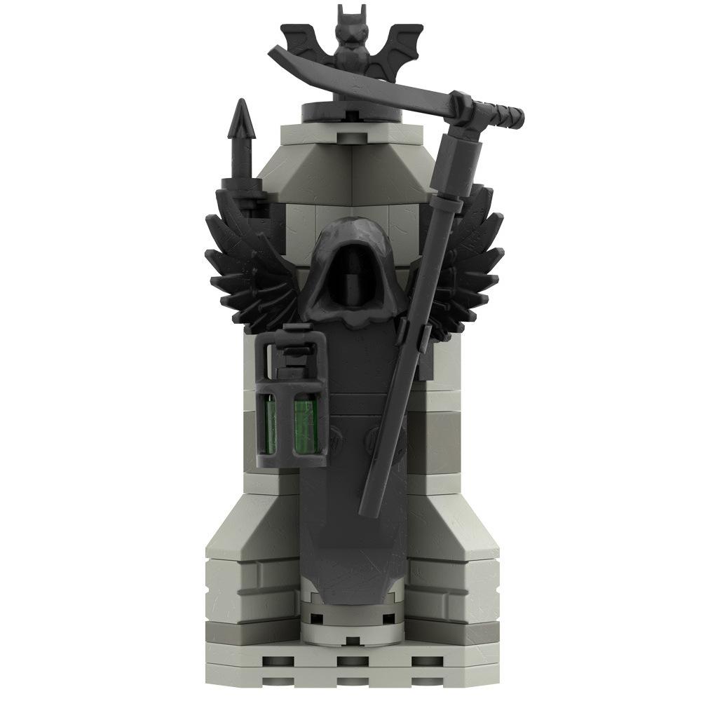 Small Particles Halloween Cemetery Pumpkin Splicing Assembly Fence Haunted House Scene Building Block Diy