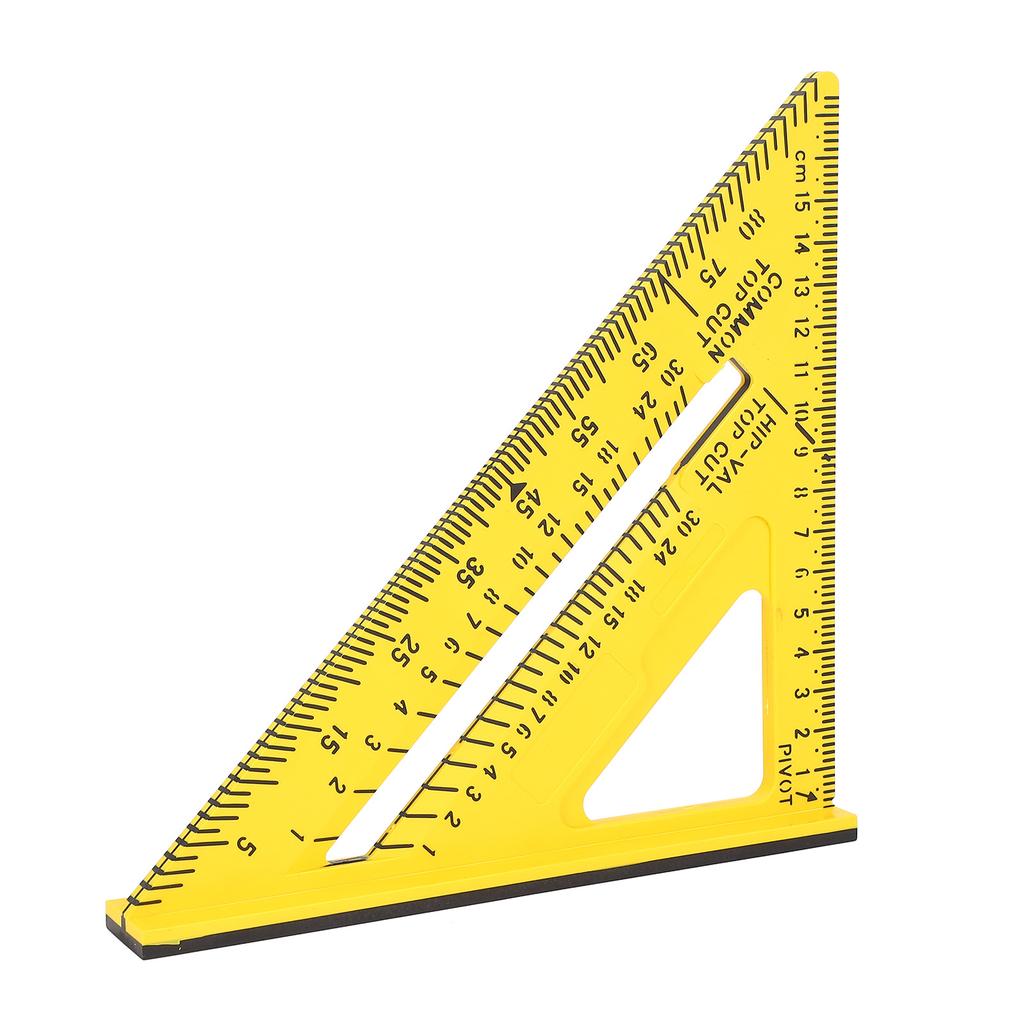 Echer Triunghiular de Tâmplar 7 Inch Galben Sisteme Imperiale Metrice Multifuncțional Echer pentru Căpriori