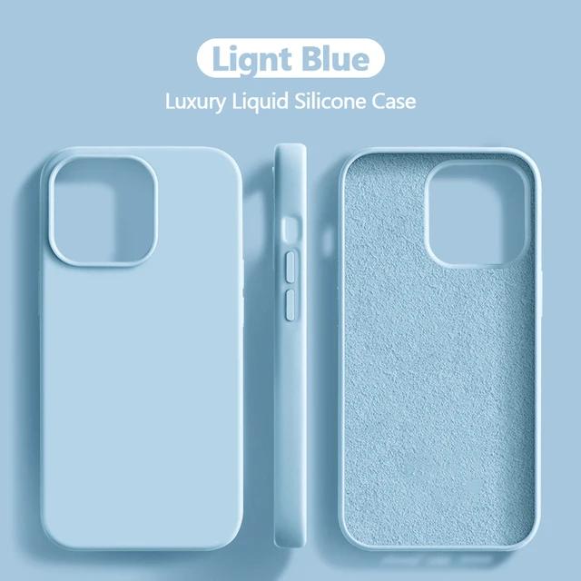 For iPhone 15 14 13 12 11 Pro Max Case Square Liquid Silicone Phone Case For iPhone 15 14 XR X XS 7 8 Plus Soft Shockproof Cover