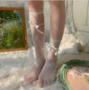 Lace Jk Straps Calves Stacked Mesh Socks Japanese Ballet Lace Bow Tube Socks Children Summer Thin