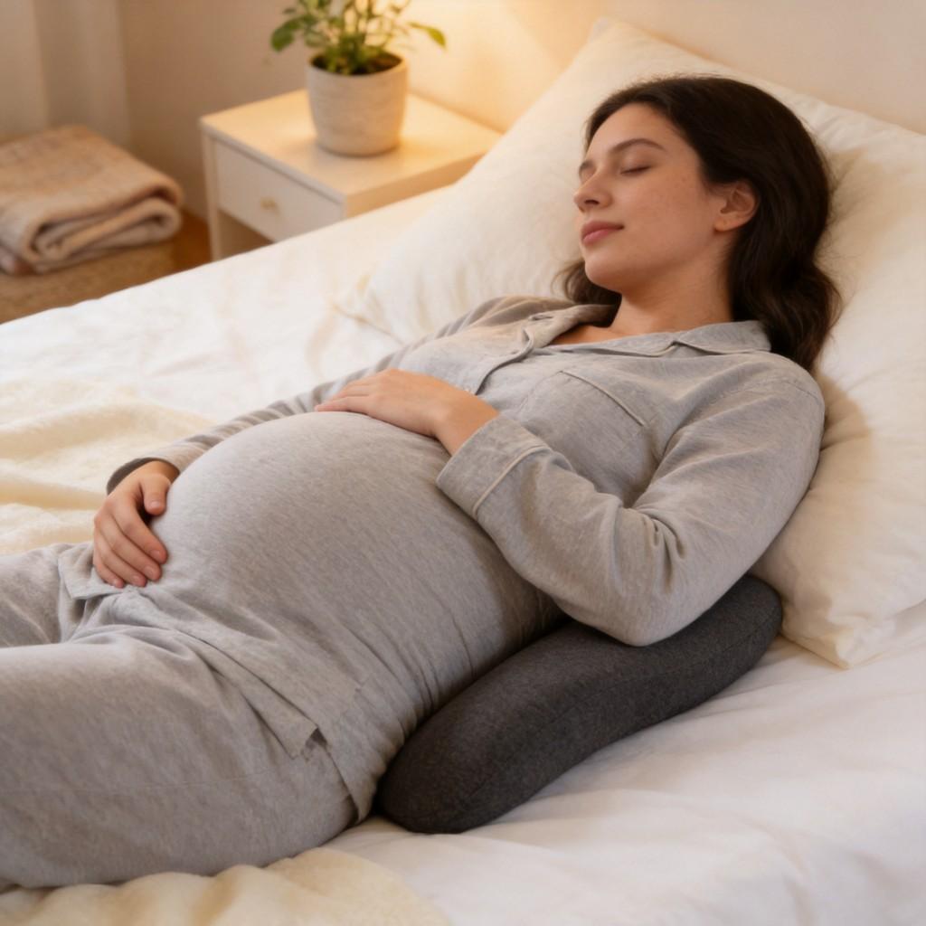 Memory Foam Lumbar Pillow For Pregnancy And Bed Support With Cotton Cover For Home And Car Use