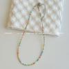 Mori sweet girl style DIY colored rice beads necklace female dopamine millet beads beaded neck chain necklace