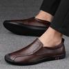 The First Layer of Cowhide Men's Simple Casual Lazy Foot Cover One Pedal Leather Shoes Men's Large Size Leather Shoes