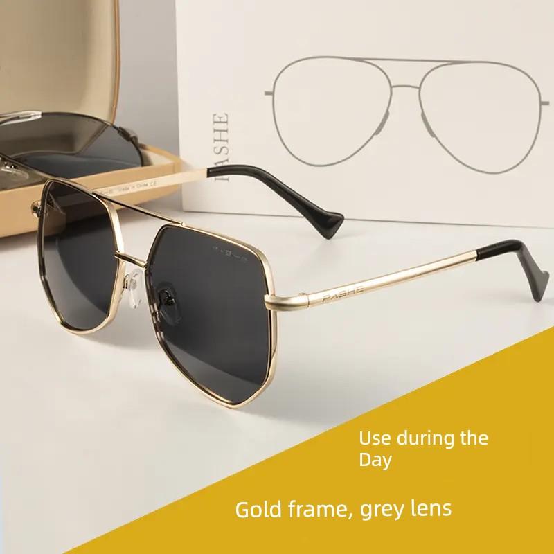 Polarized Sunglasses for Men, Oversized Frame, Stylish Driver's Sunglasses, Aviator Goggles, Large Face Glasses for Women, Trendy
