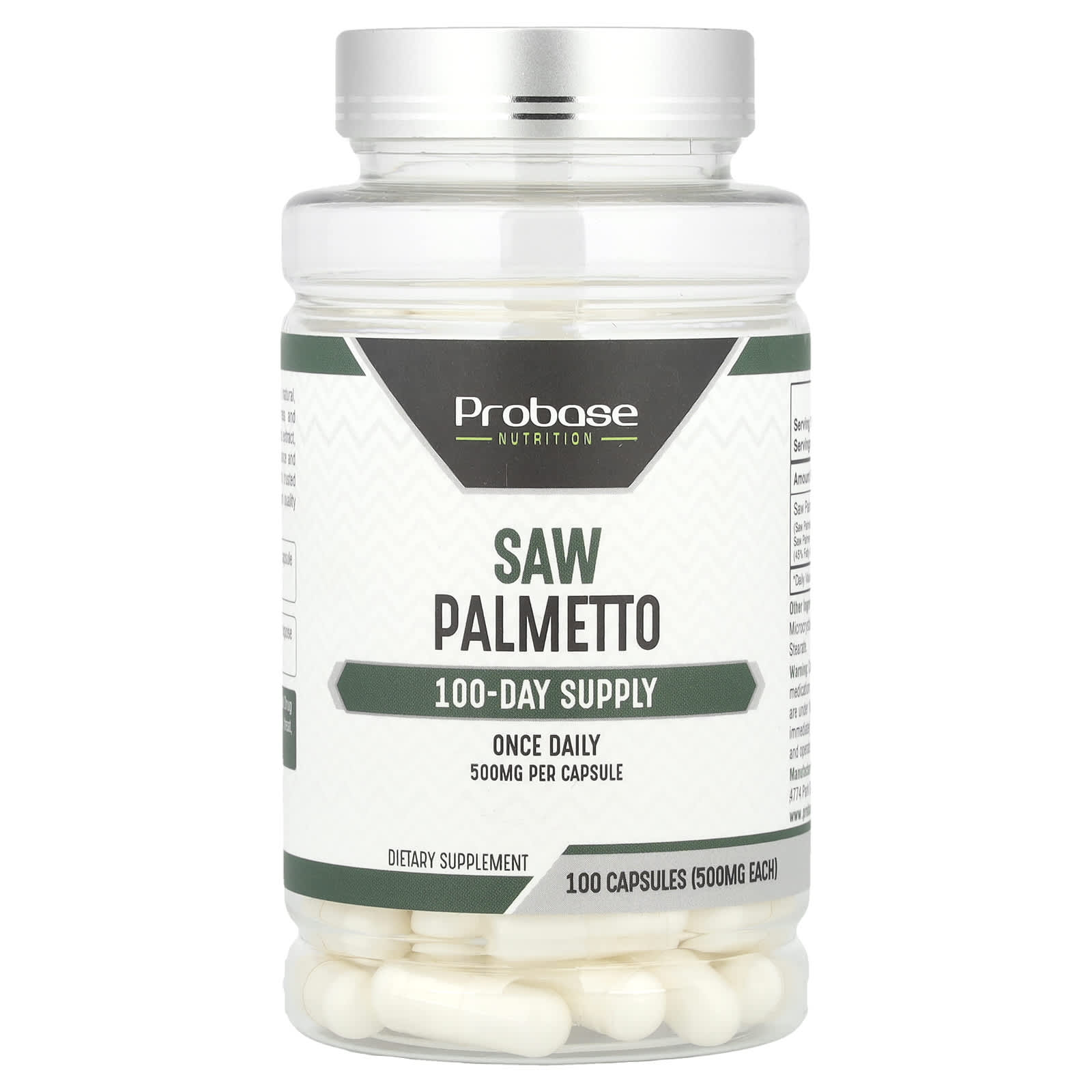 

Saw Palmetto, 500Mg, 100 Capsules