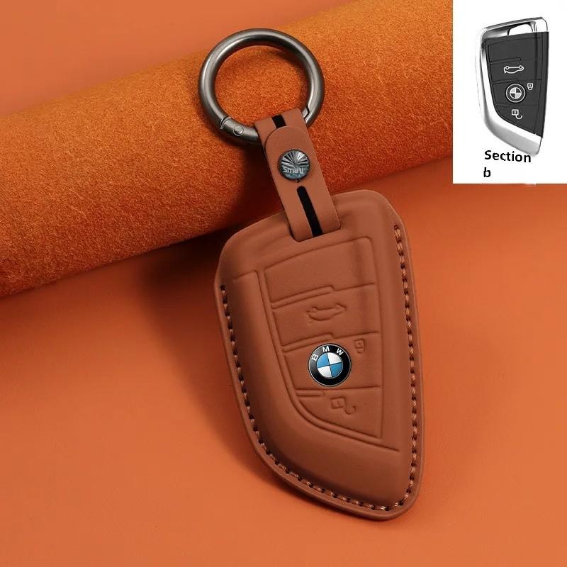 BMW Car Key Case Cow Leather Key Cover I3 Three Series Five Series Five 30X1 Shell X 3 Five Series X 5 Knife Fork IX3 MPSGW1