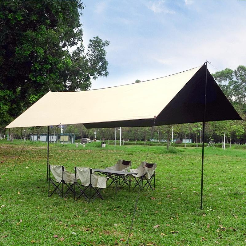 

Outdoor black vinyl canopy to shelter from rain camping tent, a must-have black technology tent for people who are afraid of the sun 3m*3m хаки