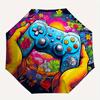 1pc Gamer Controller Automatic Open/Close Exquisite Umbrella - Compact Travel Umbrella, 8-Rib Heavy-Duty Construction, Ideal Gift, Outdoor A