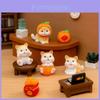 Adorable Resin Lucky Orange Cat Figurine Blind Box Creative Desktop Decoration