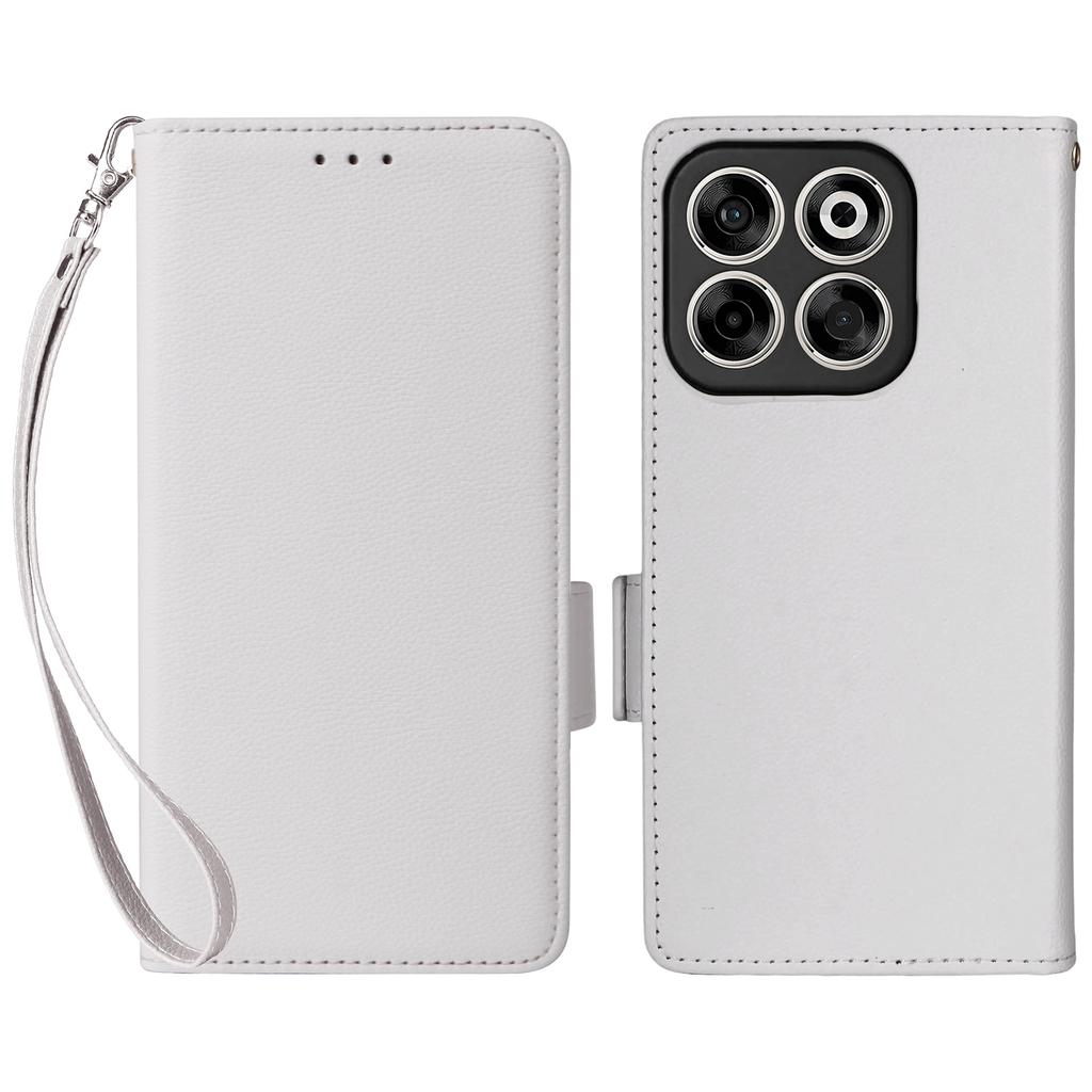 For ZTE Blade V70/nubia V70 Case with Wrist Strap Litchi Texture PU Leather Wallet Phone Cover