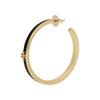 Tory Burch Logo Brass Enamel Crystal Earrings Women earrings Black 157204720