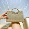 Elegant Pleated Leather Evening Handbag for Weddings and Parties