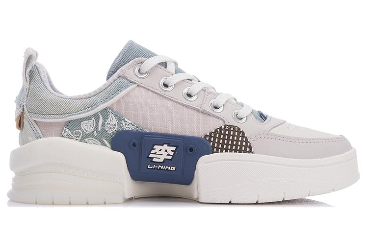 Li Ning Wave Zen Low Top Skateboard Shoes Women's Gray Blue AGCR214-2